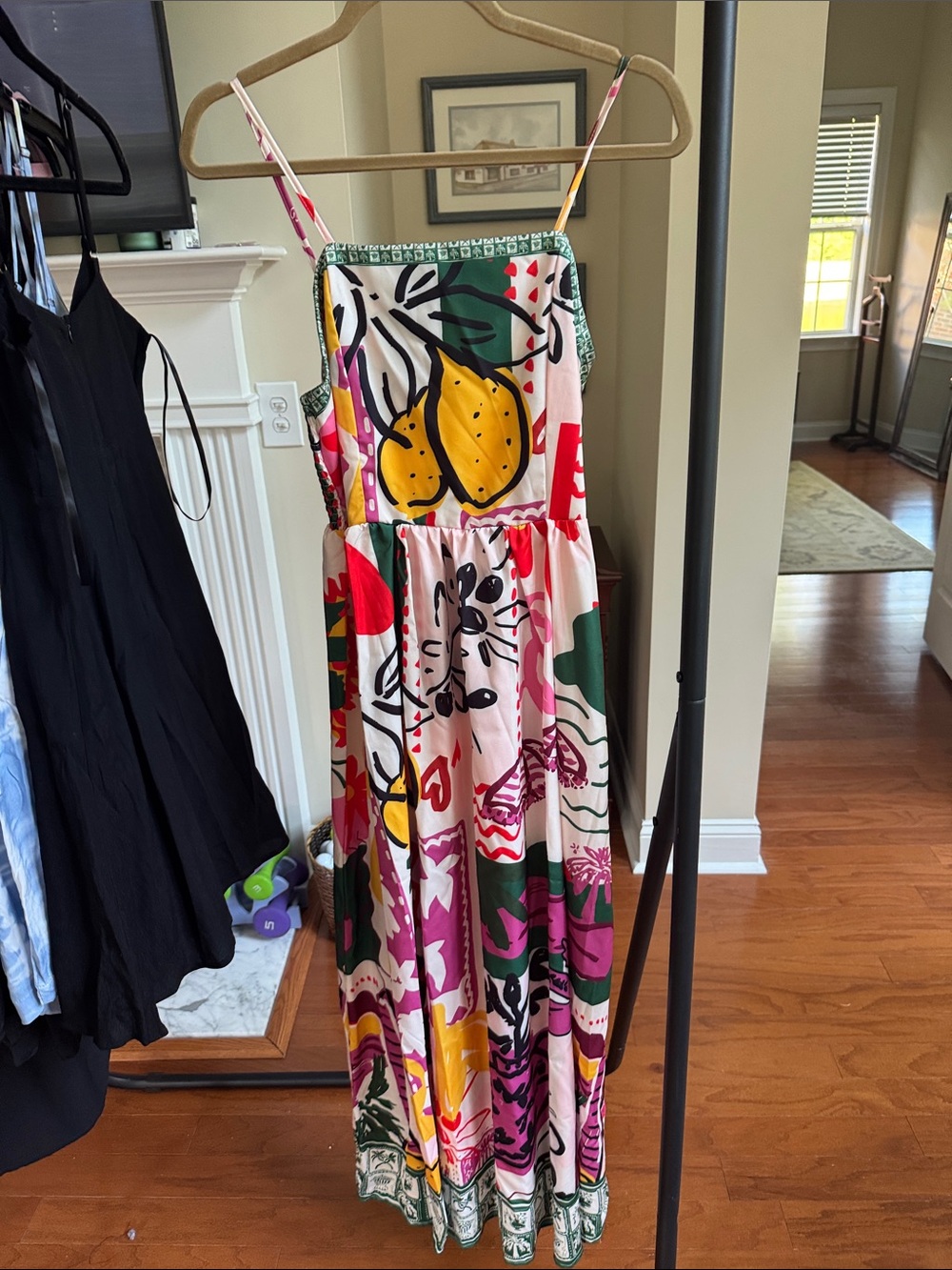 Colorful Tropical Print Maxi Dress